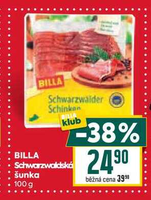 BILLA Schwarzwaldská šunka 100g