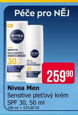 Nivea Men Sensitive pleťový krém SPF 30, 50 ml 