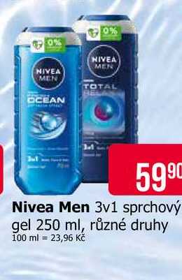 Nivea Men 3v1 sprchový gel 250 ml, různé druhy 