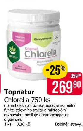 Topnatur Chlorella 750 ks 
