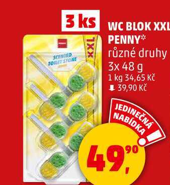 WC BLOK XXL PENNY různé druhy, 3x 48 g