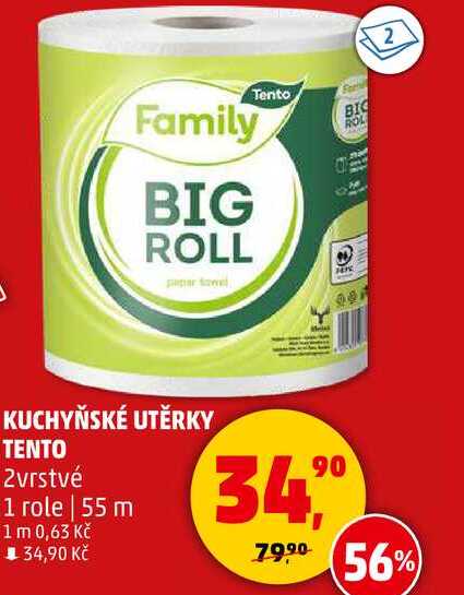 KUCHYŇSKÉ UTĚRKY TENTO 2vrstvé, 1 role  