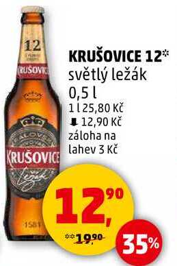 KRUŠOVICE 12 světlý ležák, 0,5 l 