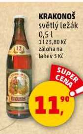 KRAKONOŠ světlý ležák, 0,5 l