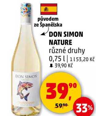DON SIMON NATURE různé druhy, 0,75 l