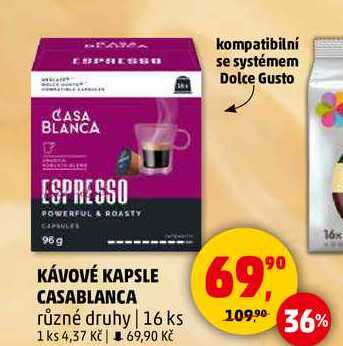 KÁVOVÉ KAPSLE CASABLANCA různé druhy, 16 ks