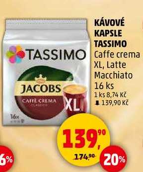 KÁVOVÉ KAPSLE TASSIMO Caffe crema XL, 16 ks 