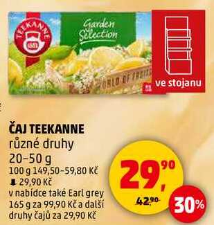 ČAJ TEEKANNE různé druhy, 20-50 g 
