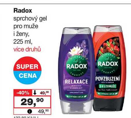 Radox sprchový gel pro muže i ženy, 225 ml