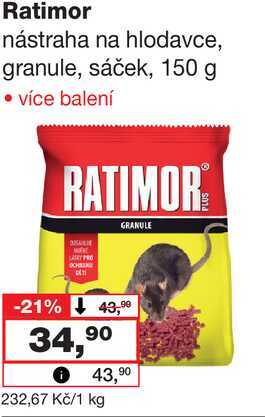 Ratimor nástraha na hlodavce, granule, sáček, 150 g 
