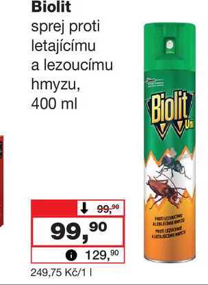 Biolit sprej proti letajícímu a lezoucímu hmyzu, 400 ml 