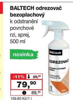 BALTECH odrezovač bezoplachový k odstranění povrchové rzi, sprej, 500 ml 