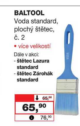 BALTOOL Voda standard, plochý štětec, č. 2 • více velikostí  