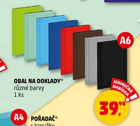 OBAL NA DOKLADY různé barvy, 1 ks  
