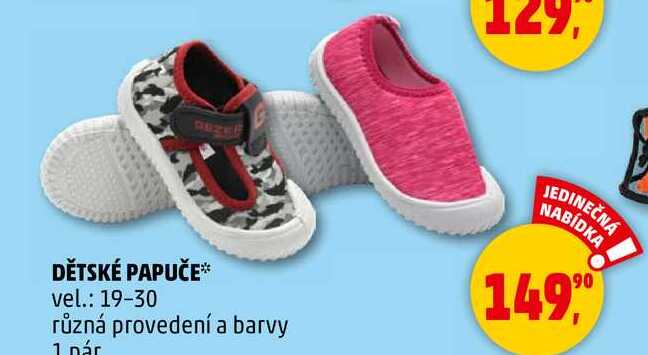 DĚTSKÉ PAPUČE vel.: 19-30 různá provedení a barvy, 1 pár  
