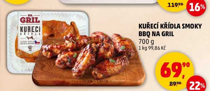 KUŘECÍ KŘÍDLA SMOKY BBQ NA GRIL, 700 g  