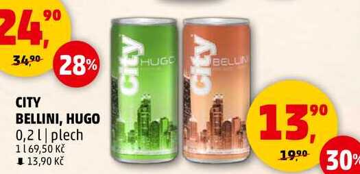 CITY BELLINI, HUGO, 0,2 l, plech  