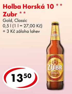 Zubr Gold, Classic, 0,5 l 