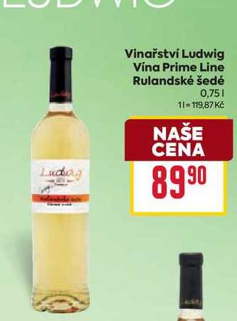 Vinařství Ludwig Vína Prime Line Rulandské šedé 0,75l