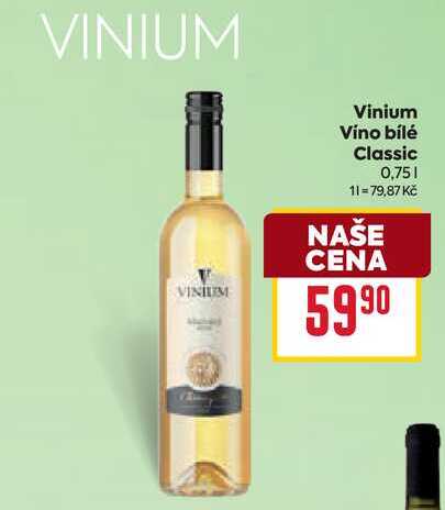 Vinium Víno bílé Classic 0,75l