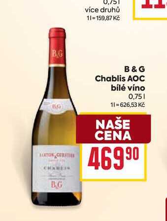 B&G Chablis AOC bílé víno 0,75l