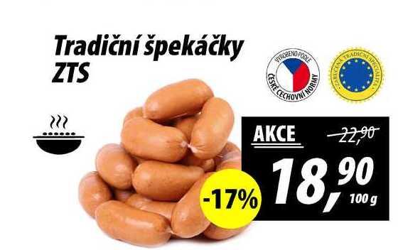 Tradiční špekáčky ZTS, 100 g