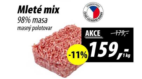 Mleté mix 98% masa masný polotovar, 1 kg 
