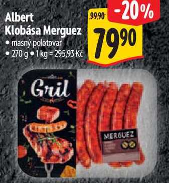Albert Klobása Merguez, 270 g