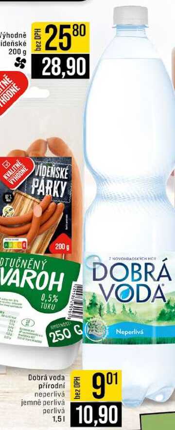 Dobrá voda přírodní neperlivá jemně perlivá perlivá 1.5l