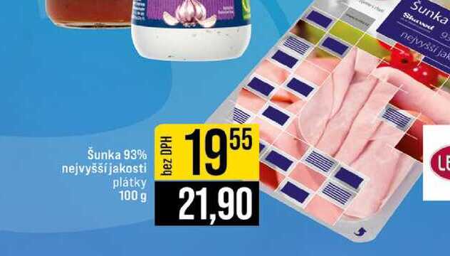 Šunka 93% nejvyšší jakosti280 plátky 100 g