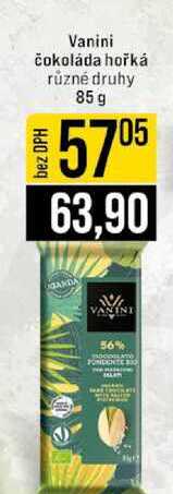 Vanini čokoláda hořká různé druhy 85 g 