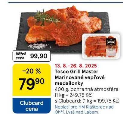 Tesco Grill Master Marinované vepřové medailonky, 400 g 