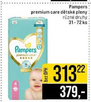 Pampers premium care dětské pleny různé druhy 31-72 ks