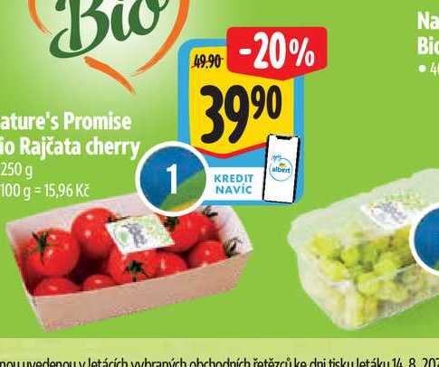 Nature's Promise bio Rajčata cherry 250 g 