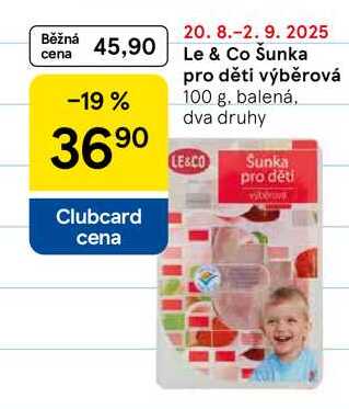 Le & Co Šunka pro děti výběrová, 100 g, balená