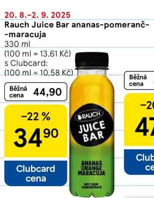 Rauch Juice Bar ananas-pomeranč-maracuja, 330 ml  