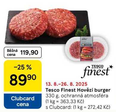 Tesco Finest Hovězí burger, 330 g 