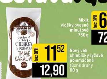 Nový věk chlebíčky rýžovė polomáčené různé druhy 60g 