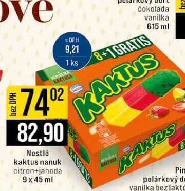Nestlé kaktus nanuk citron+jahoda 9 x 45 ml 