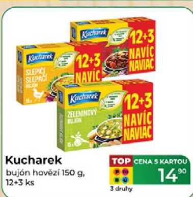 Kucharek bujón hovězí 150 g, 12+3 ks 