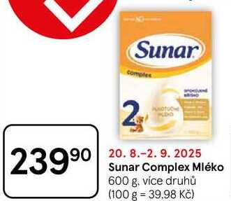 Sunar Complex Mléko, 600 g, více druhů 