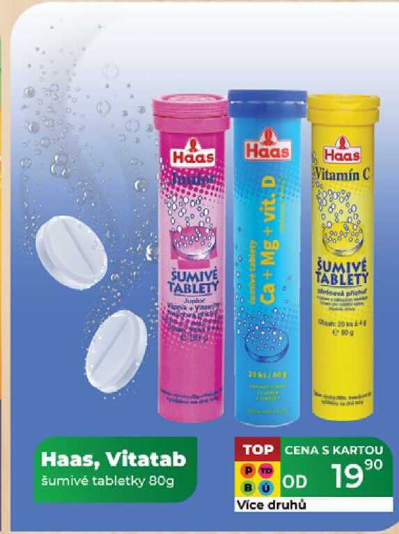 Haas, Vitatab šumivé tabletky 80g  