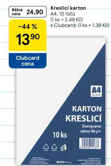 Kreslici karton A4, 10 listů 