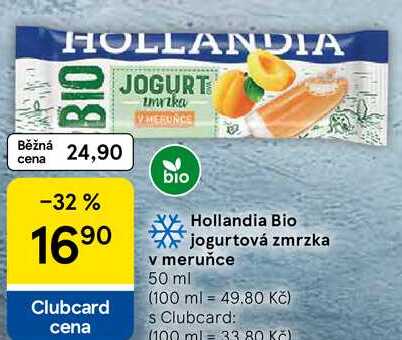 Hollandia Bio jogurtová zmrzka v meruňce, 50 ml