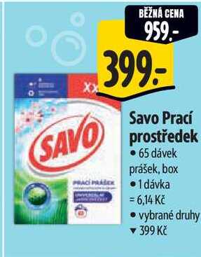 Savo Prací prostředek, 65 dávek 