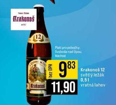 Krakonoš 12 světlý ležák 0,5l