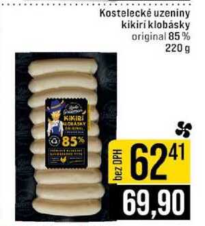 Kostelecké uzeniny kikiri klobásky original 85% 220 g