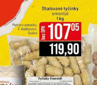 Obalované tyčinky emental 1 kg 