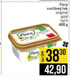 Flora rostlinný tuk original gold light 400 g  v akci