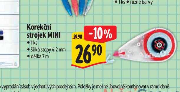 Korekční strojek MINI 1ks  